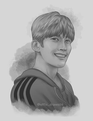 Seventeen DK b&w illustration